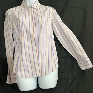 Banana Republic button up work office long sleeve collar top classic style